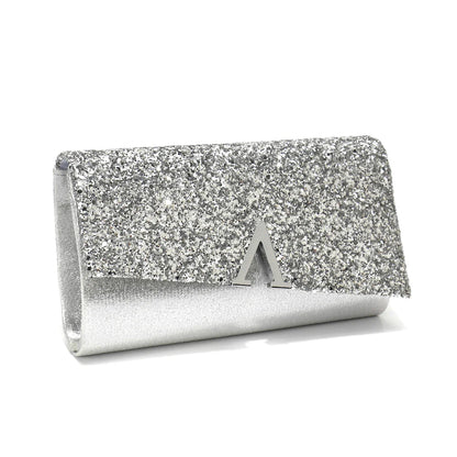 V Design Metal Chain Glamorous Design Evening Bags Envelope Shaped Sequins Handbags For Prom Dinner Wedding Banquet Purse