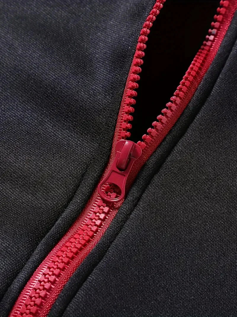 Autumn Winter Men's Zipper Hoodie Ancient Pattern Jackets Male Outdoor Motorcycle Coats Urban Fashion Casual Top