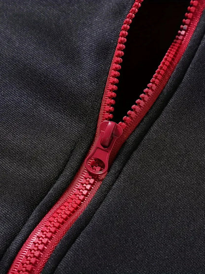 Autumn Winter Men's Zipper Hoodie Ancient Pattern Jackets Male Outdoor Motorcycle Coats Urban Fashion Casual Top