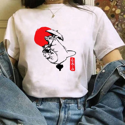 Miyazaki Hayao Kawaii T-shirt Graphic Tshirt Clothes Fashion Totoro Studio Ghibli Cute Anime T Shirt Women Harajuku