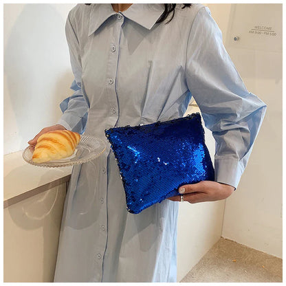 Fashion Women's Sequined Bling Handbag And Purse Small Wedding Party Evening Bag Lady Wristlet Clutch Bag Female Envelope Bag