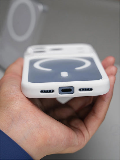 جراب خلفي برتقالي غير لامع ومقاوم للصدمات مع إطار عدسة كاميرا Magsafe قابل للفصل لهاتف iPhone 17Pro 17 Pro Max وزر الكاميرا