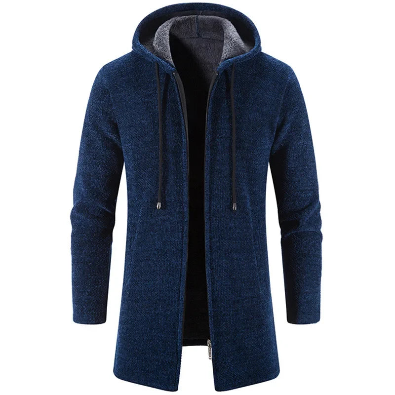 Autumn And Winter Cashmere Men's Cardigan Chenille Outer Sweater Coat Windbreaker Solid Color Fashion Clothing
