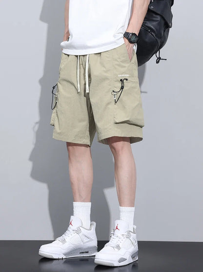 2024 Summer Thin Shorts for Men Cargo Pants Side Pockets Baggy Joggers Bermuda Knee Basketball Short Pant Male M-4XL