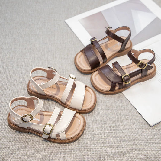 Children's Summer Sandals Hollow-out Woven Fashion Girls Beach Sandals Simple Fashion Kids Causal Flats Shoes Size 26-36