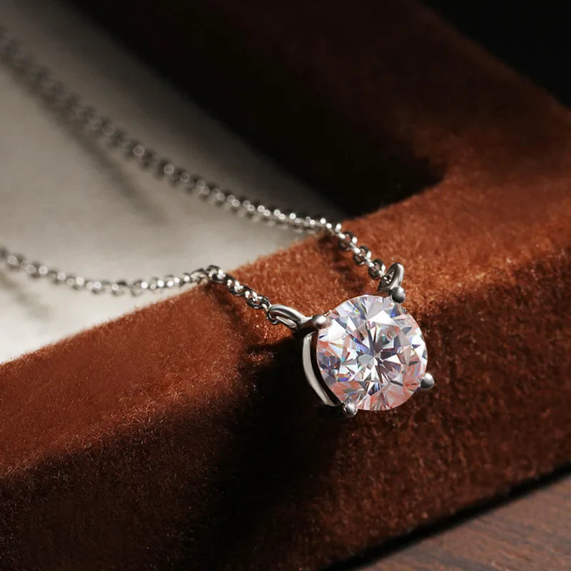 D VVS1 Moissanite Necklaces for Women Solitaire Pandent Diamond GRA Certified s925 Silver Plated 18k Dainty Necklace