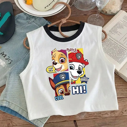 2026 Summer Children's Casual Outfits PAW Patrol Printed Boys Plaid Shorts Sets Kids Sleeveless Vest Bottom Two Piece New