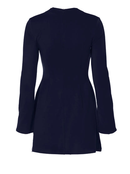 Long Sleeves Zipper Bodycon Mini Dress With Pocket Solid Elegant Outfit Office Streetwear Women’S Autumn Winter Clothes