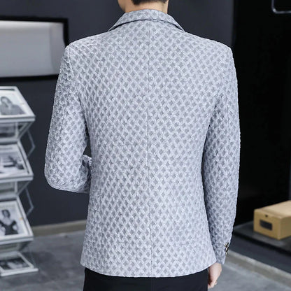2024 Autumn New Fashion Handsome Men Business Leisure Banquet Shopping Slim-fit Korean Suit  Costume Croisé Homme  Blazer