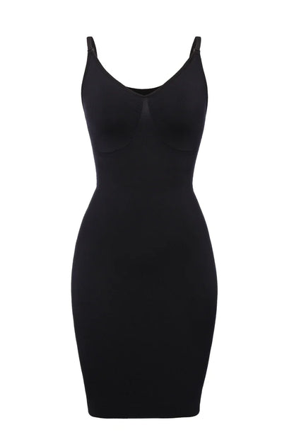 Sexy Full Slip Shapewear Women Dress V Neck Bodycon Underwear Smooth Compression Body Shaper Slimming Waist Abdomen Belly Corset