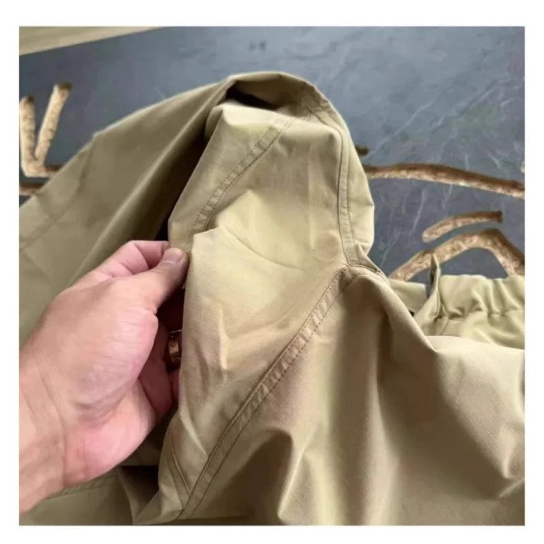 Men's Hiking Pants Waterproof Windproof American Workwear Light Weight Cargo Pants Men Loose Outdoor Trekking Trousers Male