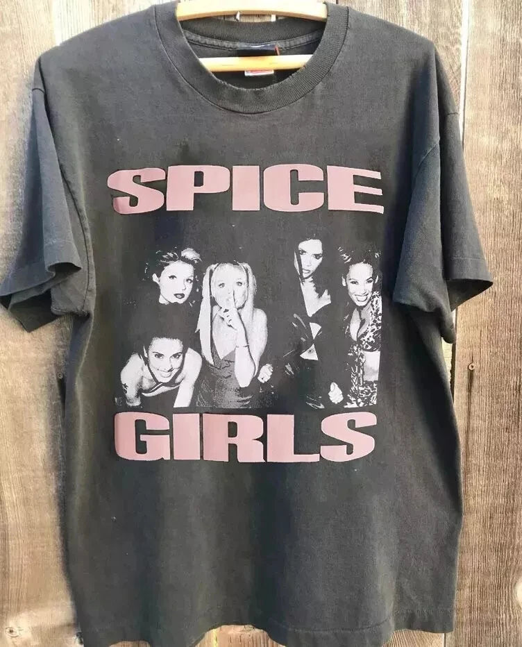 American Summer New Spice Girls Gift Fan Charcoal Unisex T-shirt Street Style 100% Cotton Men's Top