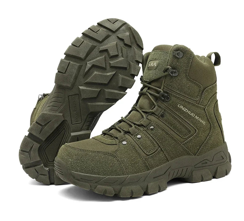 Men Hunting Hiking Shoes Brand Tactical Boots Waterproof Lace Up Desert Unisex Size Plus Army Boots Motorcycle Climbing Shoes