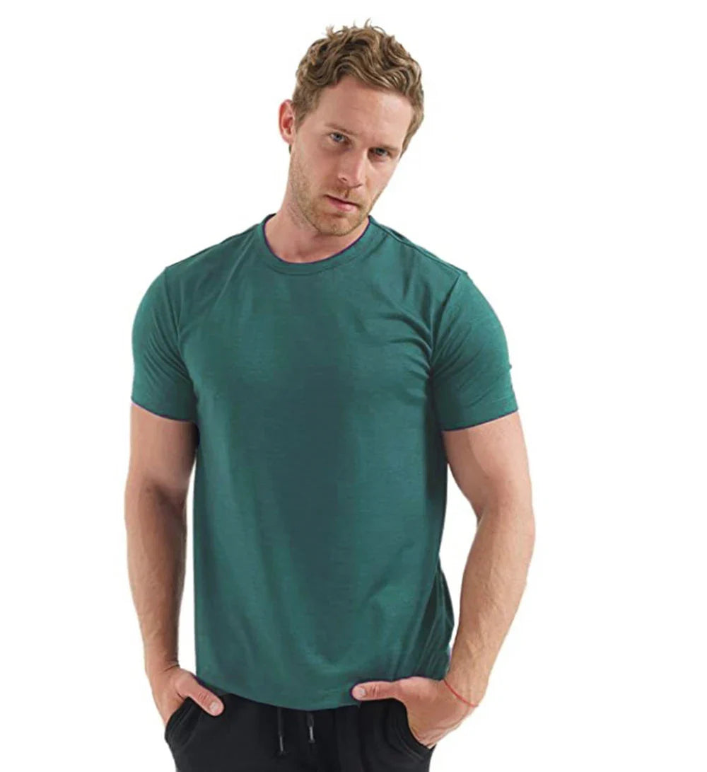 100% Superfine Merino Wool T Shirt Mens Base Layer Shirt Merino Wool Wicking Breathable Quick Dry Anti-Odor +Merino Wool Socks