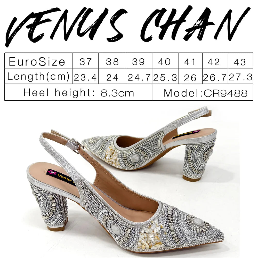 Elegant Italian Design Women's Party Shoes With Matching Handbag - Perfect for Hot African Weddings Stylish Heels and Bag Set