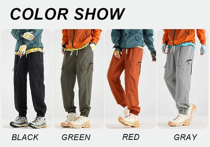 Men Water-repellent Hiking Pants Autumn Mountaineering Cargo Pants Breathable Fishing Camping Cycling Trekking Trousers