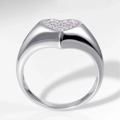 D VVS1 Heart Moissanite Engagement Ring 925 Sterling Silver Plated 18k White Gold Diamond Rings for Women Brithday Gift
