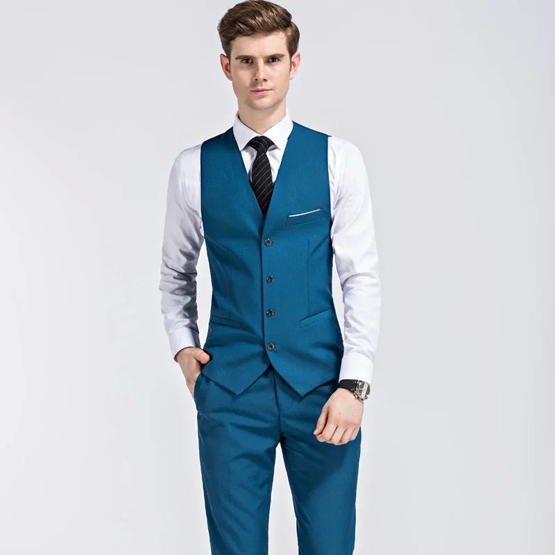 2026 New Men's Suit 3-Pieces Set (Jacket+Pants+Vest) Wedding/Party/Office Coat and Vests Trousers, Asian Sizes M-5XL 6XL.