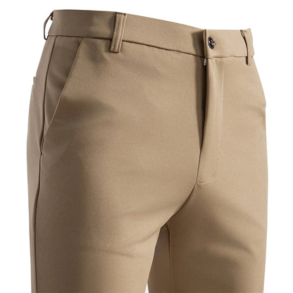Men's Elastic Slim Fit Khaki Trousers Casual Pants Classic Fashion Suit Sports Pants Spring Summer