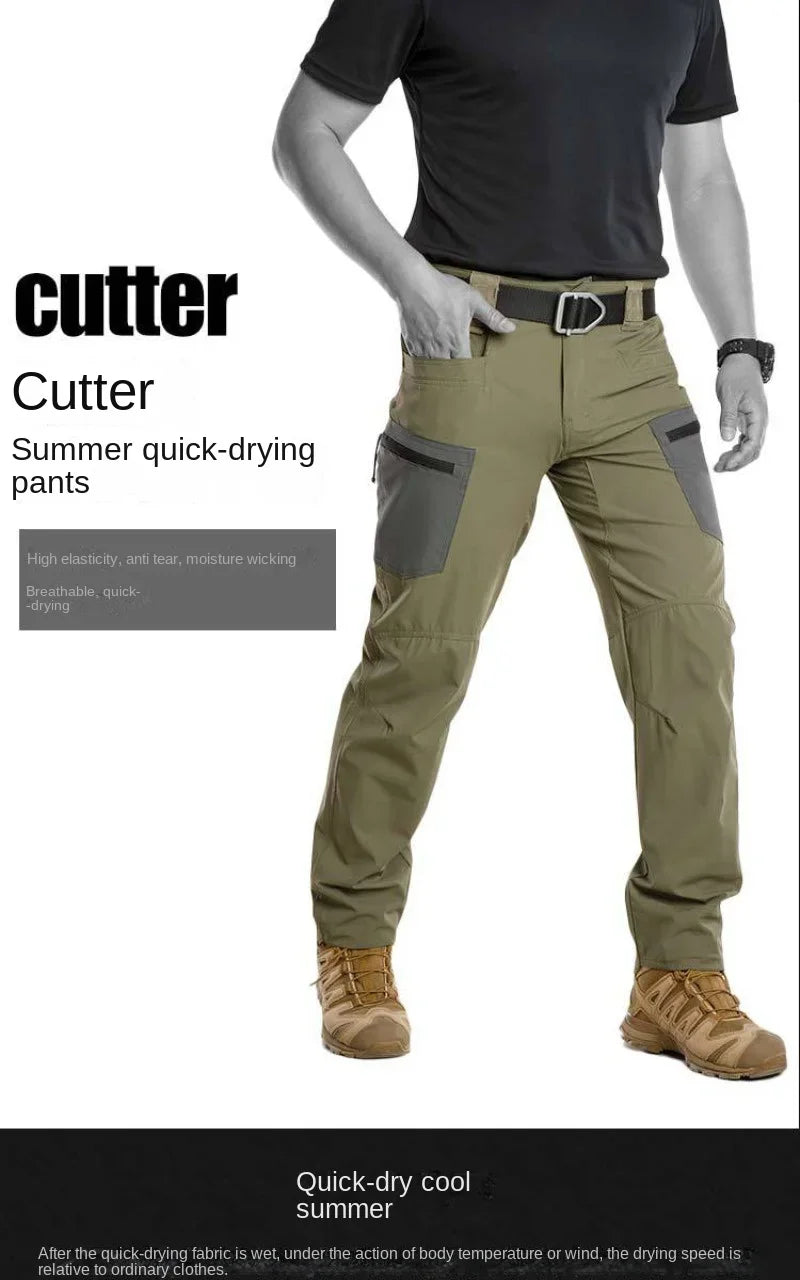 Summer Quick Drying Tactical Pants Men Outdoor Lightweight Thin Breathable Climbing Sport Hiking Pants Casual Work Trousers