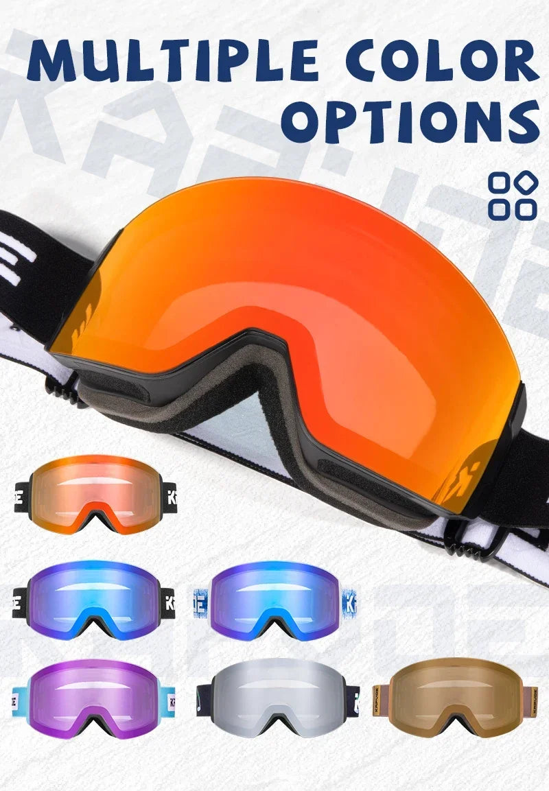 Photochromic Ski Goggles Magnetic Anti-Fog Lenses UV400 Protection Men Women Ski Goggles Snow Sunglasses Sports Eyewear