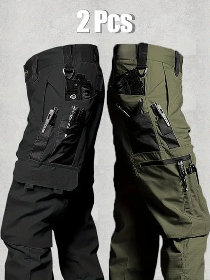 New Tactical Work Pants Men Casual Outdoor Waterproof Cargo Trousers 2/1Pcs Multi-pocket Wear-Resistant Outdoor Training Trouser