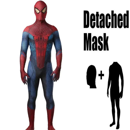 Halloween Men Adults TASM 1 Spider Cosplay Costume The Amazing SuperHero Zentai Suit Bodysuit Man Party Jumpsuit