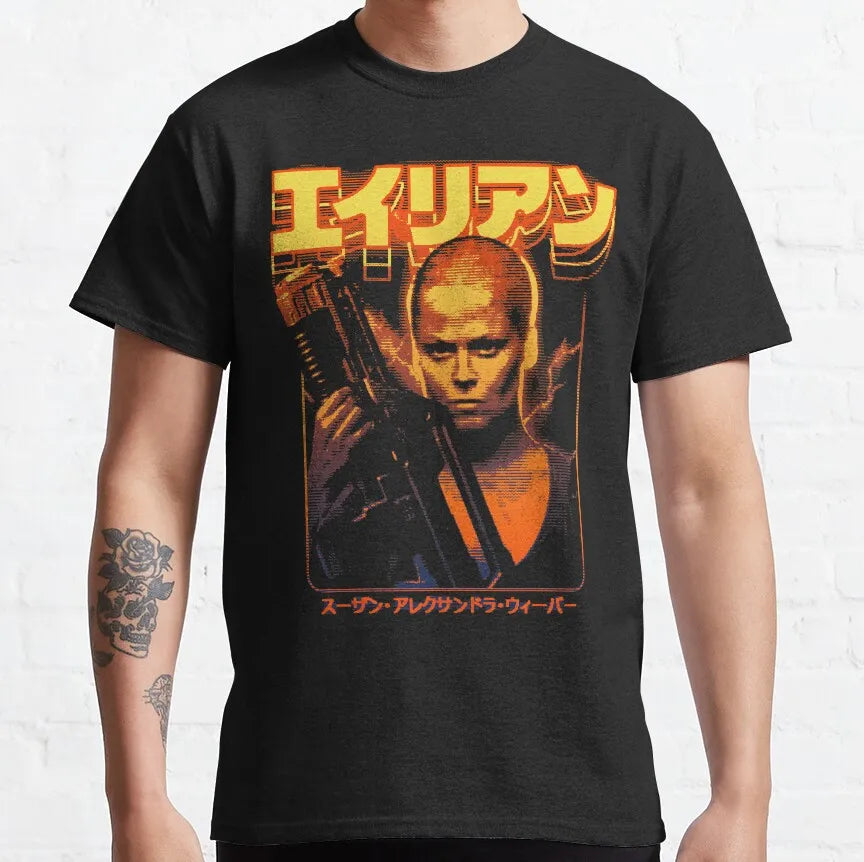 Alien Ellen Ripley 80s Science Fiction Retro Movie Weyland Xenomorph Yutani Prometheus T Shirt 100% Cotton Tees Tops Graphic