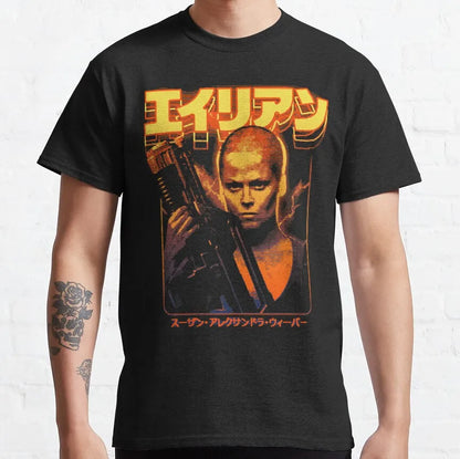 Alien Ellen Ripley 80s Science Fiction Retro Movie Weyland Xenomorph Yutani Prometheus T Shirt 100% Cotton Tees Tops Graphic