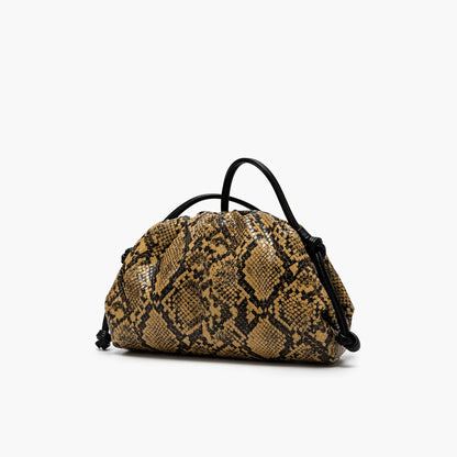 2026 Ruched Serpentine Dumpling Bags Women Pouch Handbag Cloud Clutch Snake Pattern Shoulder Crossbody Bag Luxury Designer Bag