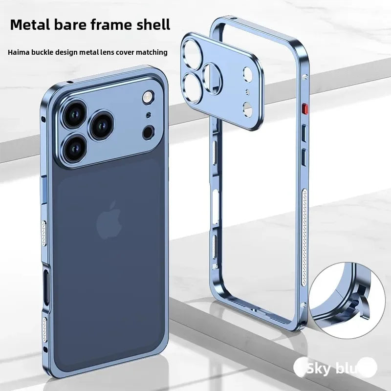 Luxury Original Colour Rugged Aluminum Alloy Slim Frame Case For IPhone 17 Pro Max 17 Air 17Pro Heat Dissipation Anti-Drop Cover