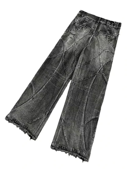 Vintage Y2k Streetwear Punk Hip Hop Jeans Women Pants Grunge Baggy Ripped Denim Trousers Gothic Distressed Wide Leg Jeans Goth