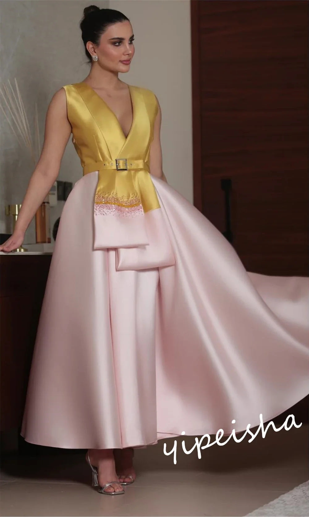 Customized Ball Retro V-neck  Gown Anke Length Prom Dresses s Formal Occasion  вечернее платье 2023jurken voor formele gelegenhe