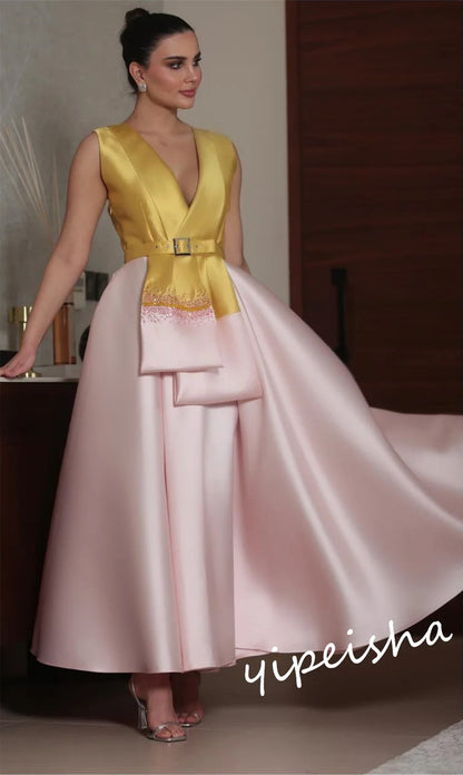 Customized Ball Retro V-neck  Gown Anke Length Prom Dresses s Formal Occasion  вечернее платье 2023jurken voor formele gelegenhe