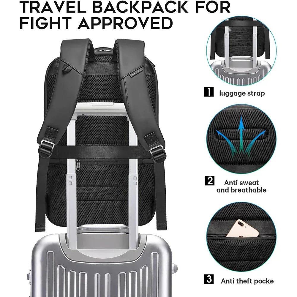 Business USB Charging Smart Backpacks Fits 15.6 Inch Laptop Commute Backpack WaterProof Carry On Bag for Men Travel Bags