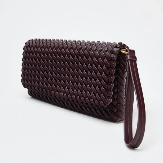 Luxury Woven Women's Bag Fashion PU Leather Shoulder Bags for Women Cover Flap Envelope Crossbody Bag Designer Bags Clutch Purse