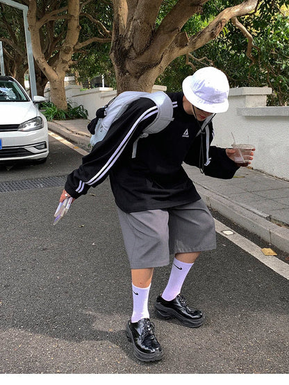 Spring Summer Loose Casual Soft Grey Pleated Shorts for Men with High Waist Short Straight Pants Korean Clothes 2024