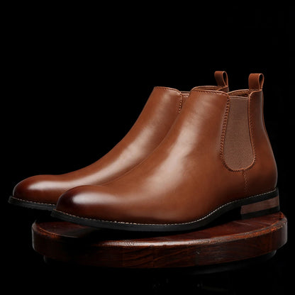 Chelsea Men Boots Fashion Brand Comfortable Leather Ankle Boots