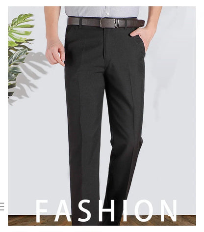 Mens Autumn Thick Summer Thin Business Pants Loose Male Pant High Waist Straight Trousers Casual Fashion Pant Plus Size 28-40