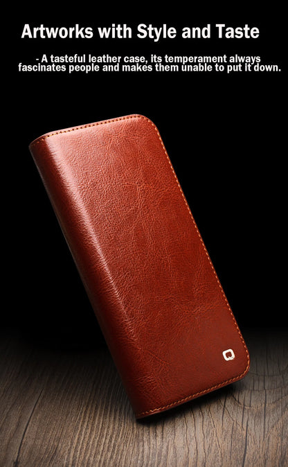 Genuine Leather Flip Case for iPhone16 Pro Max Handmade Cover with Card Slots for iPhone 16 Pro Max/16 15 14 13 12 11Pro