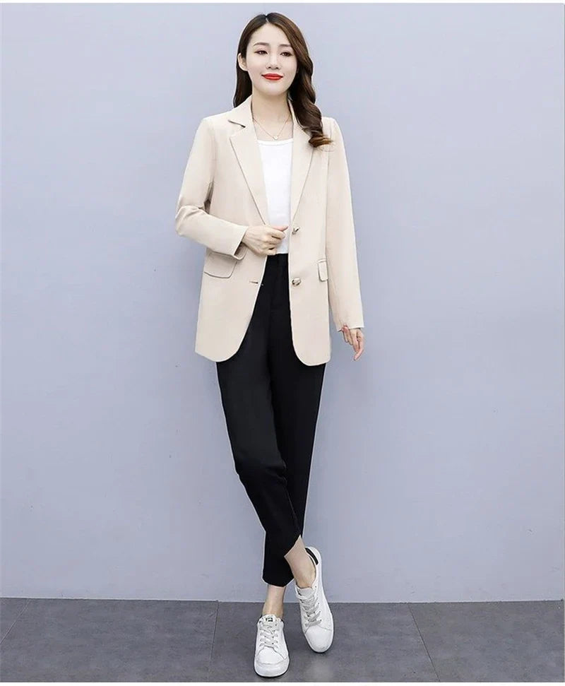 Spring Autumn Office Lady Blazer For Women 2025 Long Sleeve Slim High Quality Blazers Mujer Coats Jacket Winter Clothing Outwear