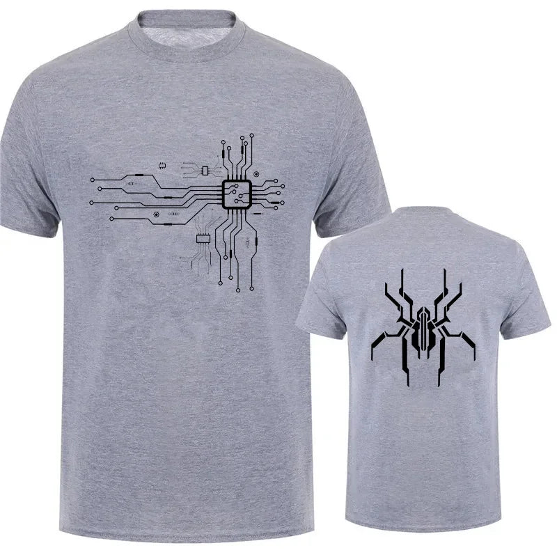 Brand New Men's T-Shirt O-Neck Men T-shirt for Male T Shirts CPU Processor Circuit Diagram Print Man Tops Tees Tshirt Clothing
