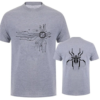 Brand New Men's T-Shirt O-Neck Men T-shirt for Male T Shirts CPU Processor Circuit Diagram Print Man Tops Tees Tshirt Clothing