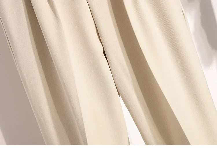 Plus Size Pants Woman 2026 Spring Autumn New Arrival High Waist Suit Pants High Quality Korean Style Straight Trousers