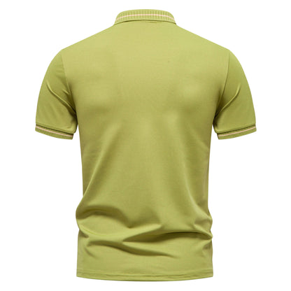 New men's T-shirt classic short sleeved polo shirt summer top casual T-shirt button collar oversized casual polo shirt