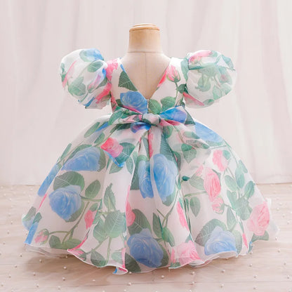 Rainbow Tutu Girls Party Dress Pageant Children Costume Princess Kids Bridesmaid Clothes For Birthday Wedding Gowns Vestidos 1-6