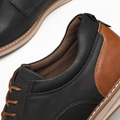 Shoes For Men Spring/Summer Pu Leather Breathable Casual Shoes Lace up Office Style Business Men's Sneaker