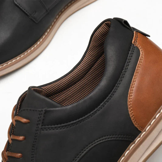 Shoes For Men Spring/Summer Pu Leather Breathable Casual Shoes Lace up Office Style Business Men's Sneaker
