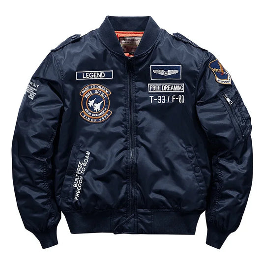 Winter Hip Hop Thick Warm Jacket Men High Quality Military Motorcycle Ma-1 Aviator Pilot Coats Male Baseball Bomber Jacket