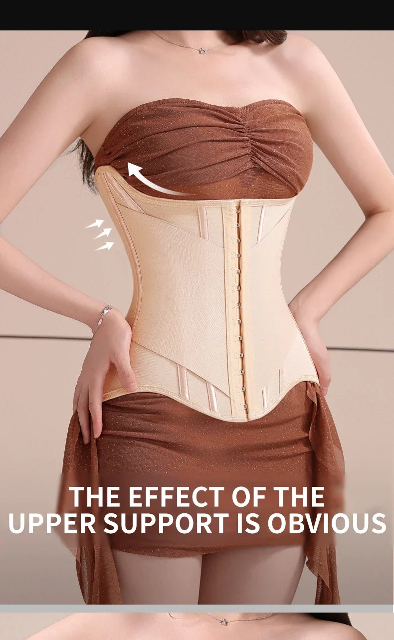 U-shaped Waist Trainer Corset Women Buttoned Shapers Breast Lifted Waist Trainer Steel Bone Slimming Womens Body Shapewear